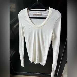 Enza Costa XS $275 msrp Cashmere Easy Cuffed U Neck Top